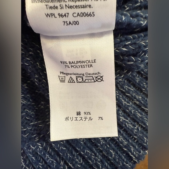 Eddie Bauer Men’s 3/4 Zip Navy Blue Stripped Long Sleeve Pullover Sweater - XXL - Picture 7 of 9